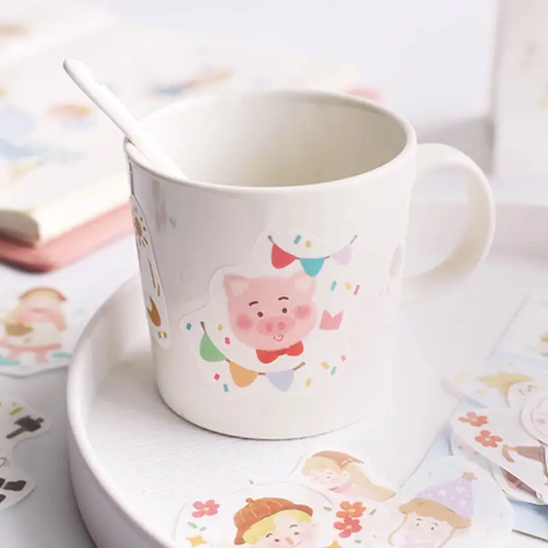 40 шт./упак. Kawaii статуэтки котов наклейка s Наклейка в виде животного хлопья журнал ручной работы самодельный дневник стикер s для детей канцелярские принадлежности