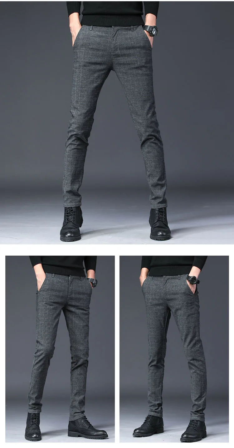 Дизайн Высококлассные повседневные мужские брюки хлопок тонкие мужские брюки прямые брюки модные деловые брюки для мужчин размера плюс 38