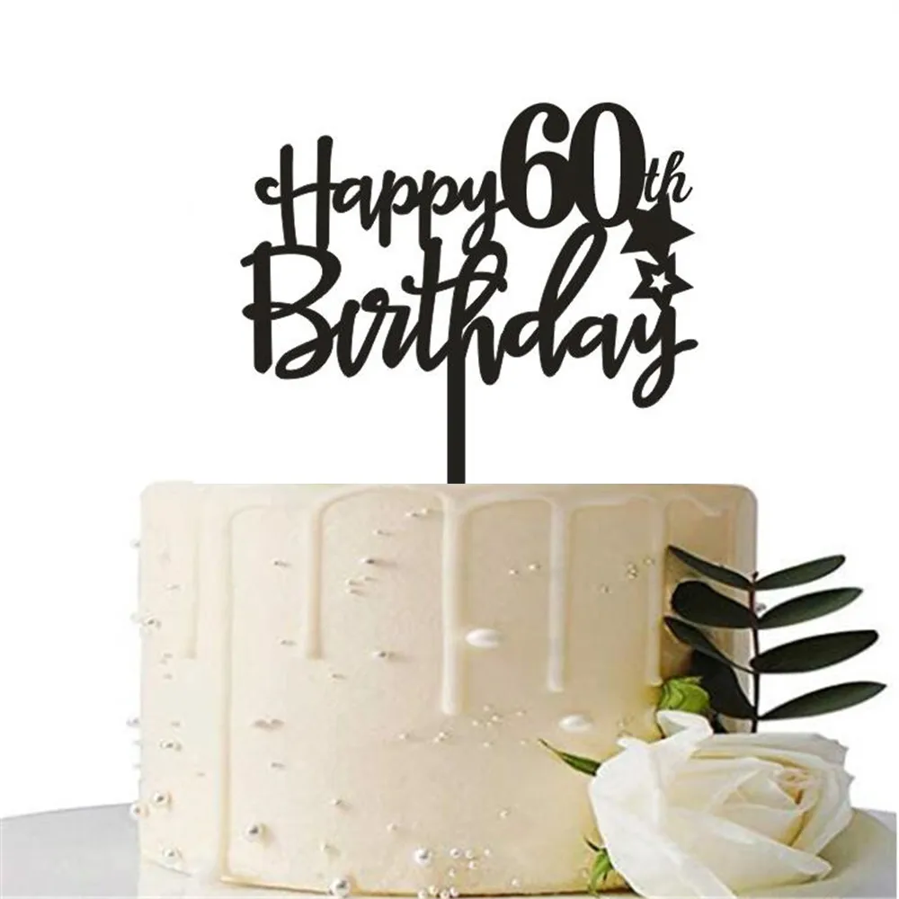 Топпер для торта на 70-й день рождения, черный Топпер для торта на 40-й день рождения, топпер для торта на 60-летие, свадебные украшения, вечерние украшения