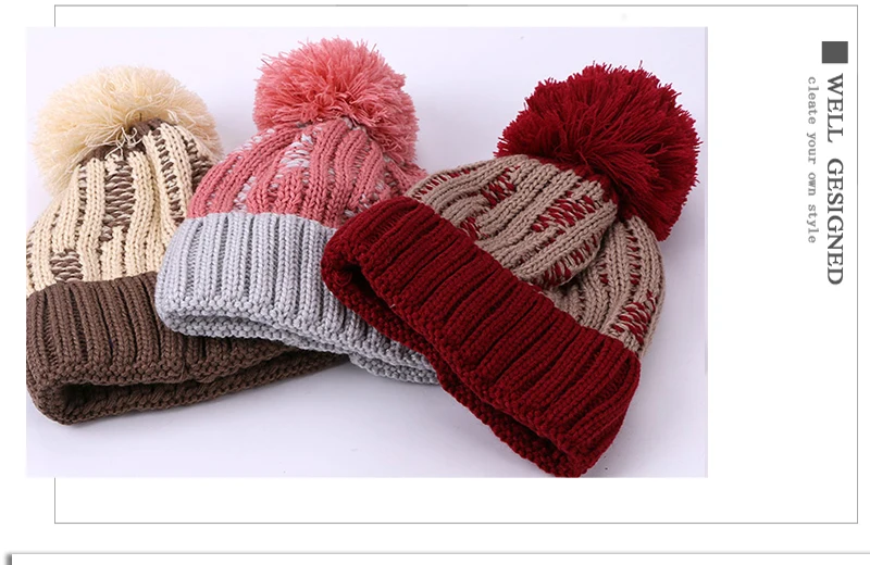Высокое Качество Pom Beanie шапка и кольцо шарф Набор для женщин Зимняя теплая Толстая ветронепроницаемая шапка с подкладкой шейный шарф набор