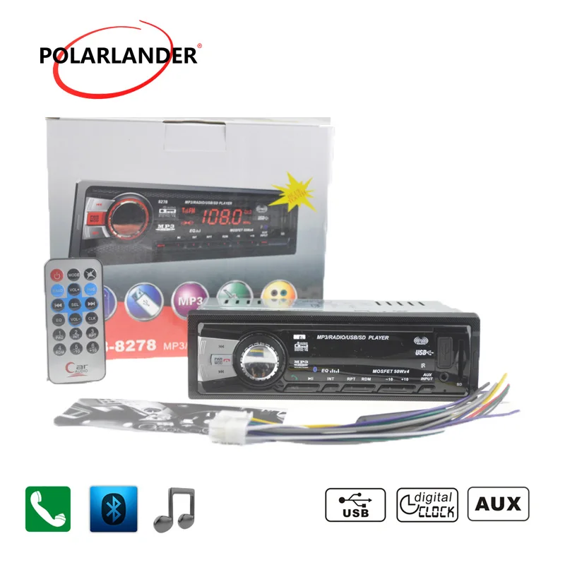 Автомобильная магнитола стерео система с bluetooth MP3 FM USB Типоразмер 1 Din 12 В|car radio
