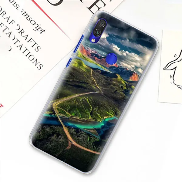 Пейзаж горы пейзаж чехол для Xiaomi mi A3 A1 A2 8 Lite 9T CC9E Играть Red mi K20 Pro 7A Note 7 фотоаппаратов моментальной печати 7S жесткий прозрачный чехол Capa - Цвет: 07