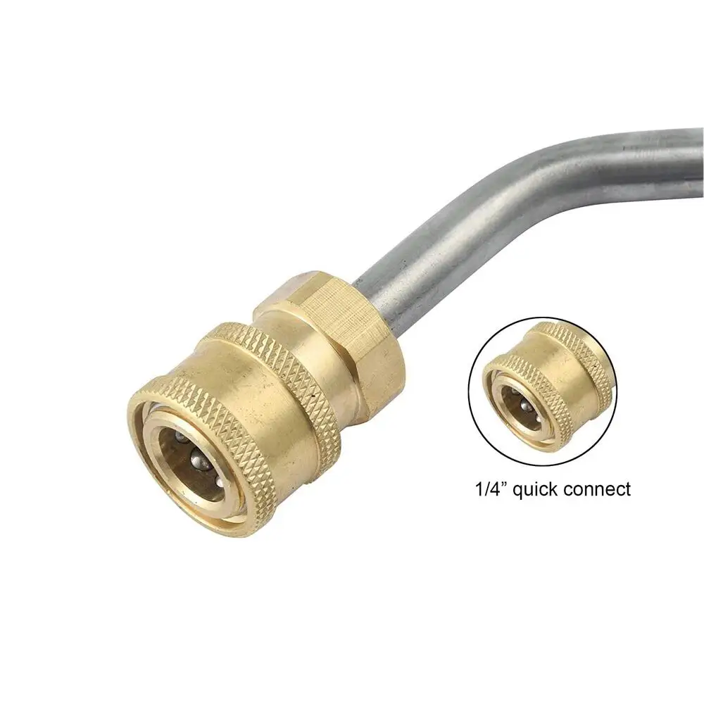 Pressure Washer Extension Wand 1/4" Quick Connector Lance Spear Curved Head Rod