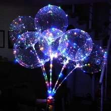 Globos de burbujas LED transparentes, 5 piezas, 12 30 pulgadas, luminosos, inflables, para boda, fiesta de cumpleaños, decoración del hogar