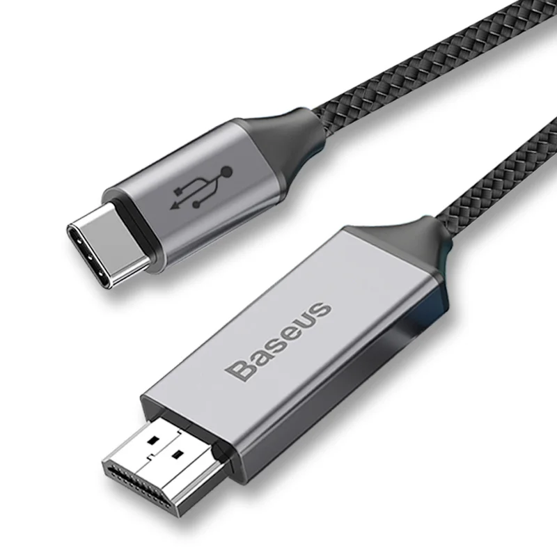Baseus USB C HDMI кабель type C к HDMI Thunderbolt 3 2 60 Вт PD адаптер питания для MacBook Pro iPad USB-C 4 к HDMI цифровой кабель - Цвет: USB C To HDMI