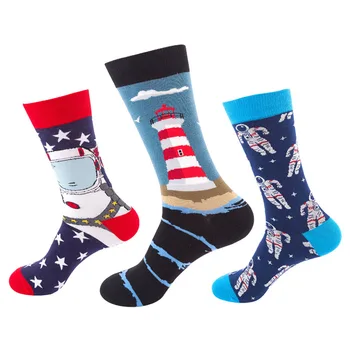 

3 Pairs/lots Men Women Socks Funny Food Animal Fish Bird Colorful Sock Fashion Combed Cotton Wedding Couple Lover Unisex Sox