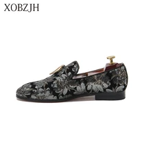Italian Shoes Male Loafers Summer 2019 New Sequin Shoes Mens Luxury Wedding Prom Loafers Men High Quality Slip On red Bottom