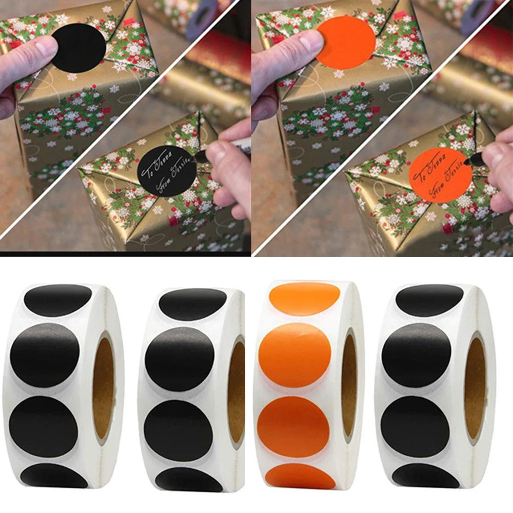 

500Pcs/Roll Chroma Label Color Code Dot Labels Stickers 1 Inch , Green, White,Yellow,Blue,Pink,Black,Stationery Stick