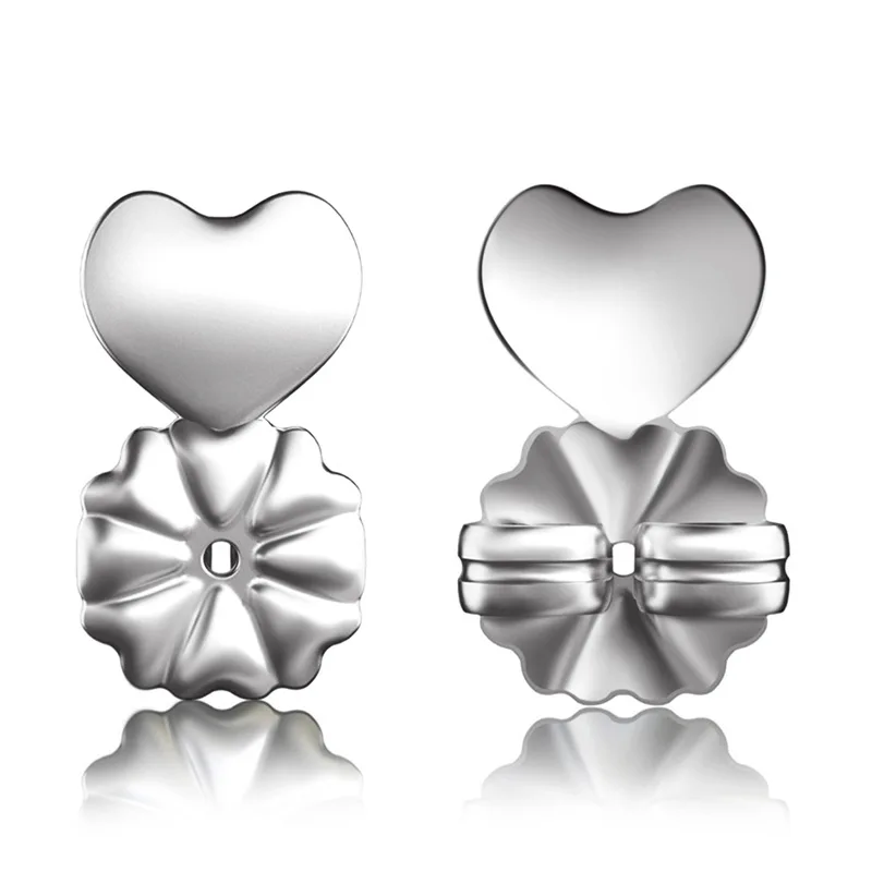 

Ms Betti New Fashion S925 Sterling Silver heart Earring Backs Support Hypoallergenic Earrings Lift Lifters Fits All Post Earring