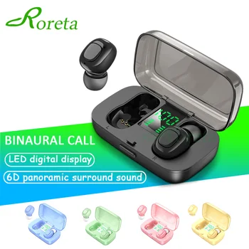 

Roreta Mini Wireless Bluetooth Earphone TWS Stereo Earbuds Noise Cancelling Headset Bluetooth 5.0 Sports Earphones With Mic