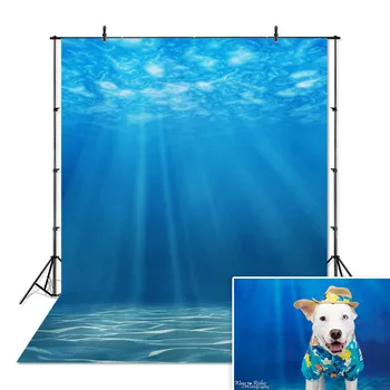 

Underwater World Photography Background Sunlight Deep Blue Water Sun Ray Backdrop Seabed Decoration Party Newborn Photo Studio