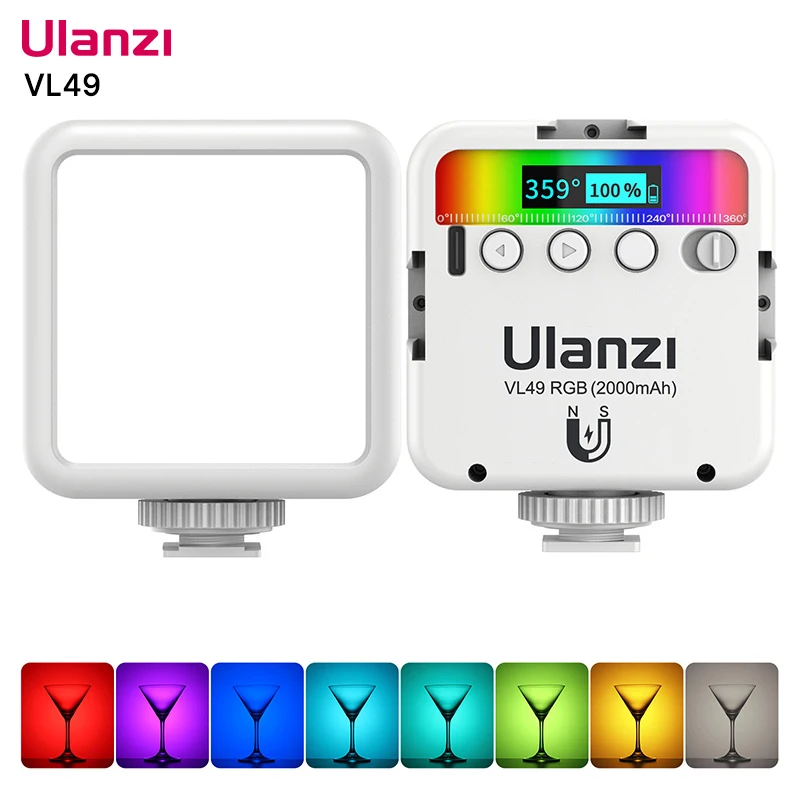 Светодиодная лампа для камеры Ulanzi VIJIM VL49 RGB 2500K-9000K 800LUX магнитный мини-светильник 3