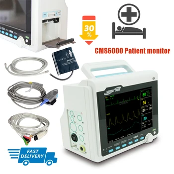 

CONTEC Brand NEW ICU Patient Patient Monitor with ECG NIBP SPO2 PR Multi-parameter CONTEC Direct Sale CMS6000+printer