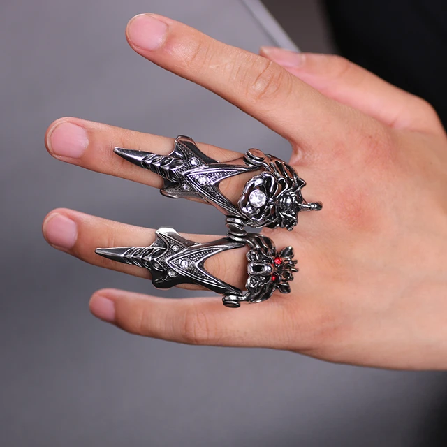 No puedo Canciones infantiles Ir a caminar Anillo gótico con forma de calavera de dragón para hombre, joyería de  fiesta, con diamantes de imitación, Steampunk, envío gratis _ - AliExpress  Mobile