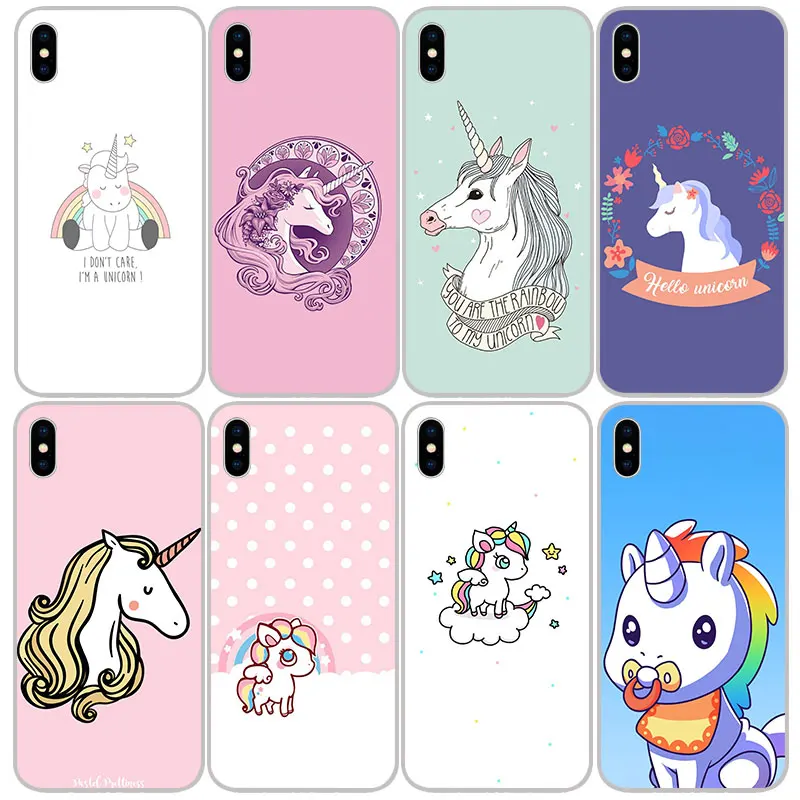 cute cartoon unicorns Silicone Soft TPU Cases Covers For iPhone 11 Pro XS Max X XR 8 7 6S Plus 5S SE 4S Silicon Case Cover |