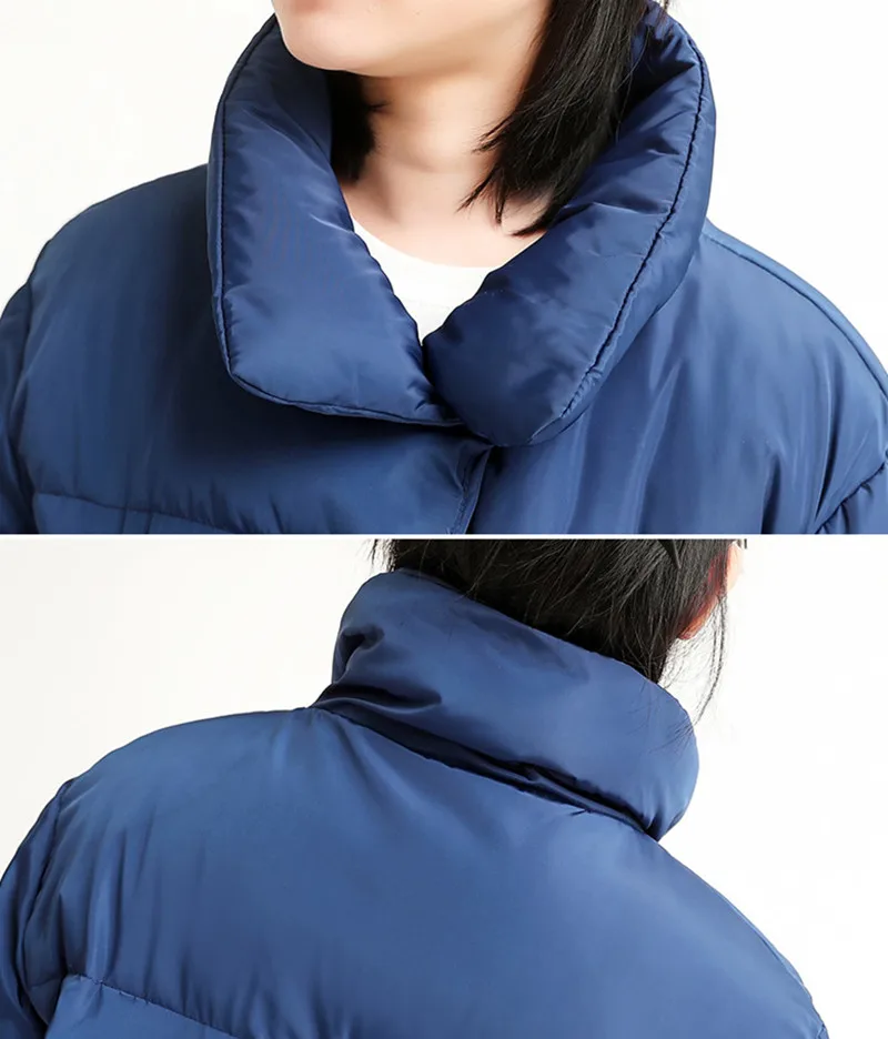 Winter Women's Down Jacket Women Stand Collar Solid Female Down Cold Protection Coat Loose Oversized Womens Short Female Jacket