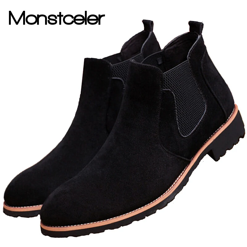 Мужские ботинки Челси в винтажном стиле Замшевые ботильоны британском