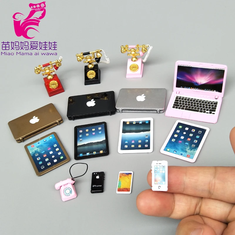 Mini Phone Mobile Laptop for 1/12 1/8 Bjd Doll Barbie 2 Hc85e0f0d4eb74ef4ac09ac679b48325d7