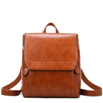 

Women's big casual leather Backpack fashion Girls' waterproof urban Backpacks 2020 vintage cycling back pack youth