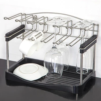 

Goblet rack kitchen supplies drain rack mug Storage rack upside down wine glass holder tray home hanging dish frame wx8071053