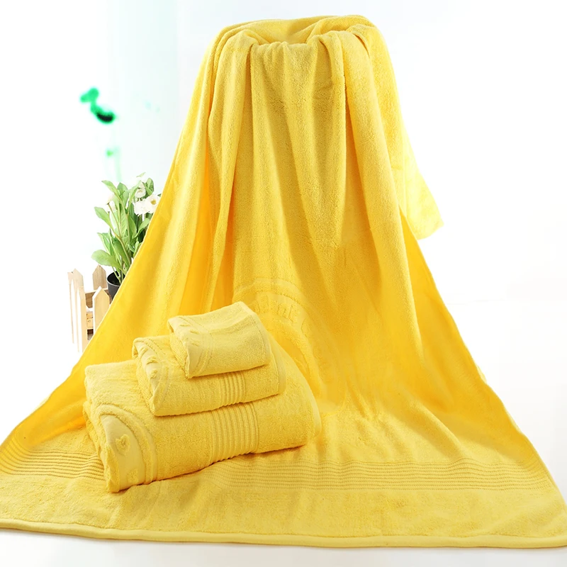 3 шт./компл. желтое полотенце из бамбукового волокна однотонное жаккардовое для