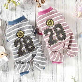 

Cute Jacket Stripe Dog Blue Red Dog Clothes For Toy Terrier Winter Warm Small Puppies Animal Pet Outfit Outdoor Accessories Pugs