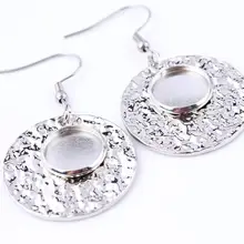 6 шт. фитинг 12 мм Серьги из стекла кабошона заготовки с круговой пластинкой diy база ободок для сережек изготовление без никеля