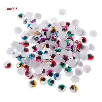 

100Pcs 8-20mm Plastic Active Bear Doll Puppet Safety Eyes With Eyelashes For Plush Animals Toy Making DIY Crafts