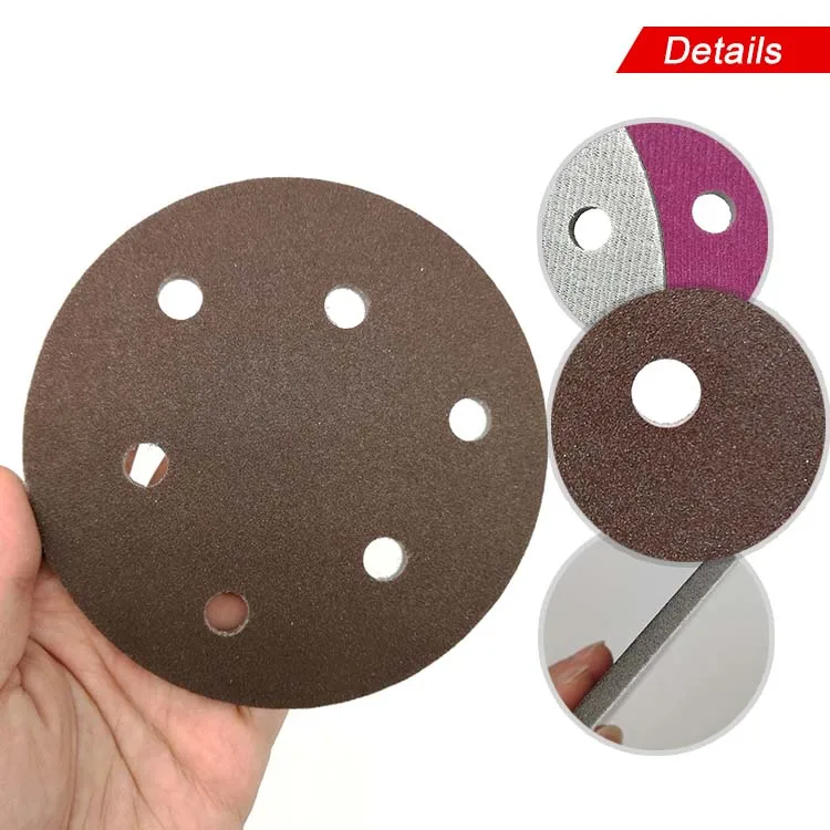 20PCS 5 Inch 6-Hole Red Sanding Sponge Sandpaper Hook and Loop 300-2000 Grit for Polishing Grinding