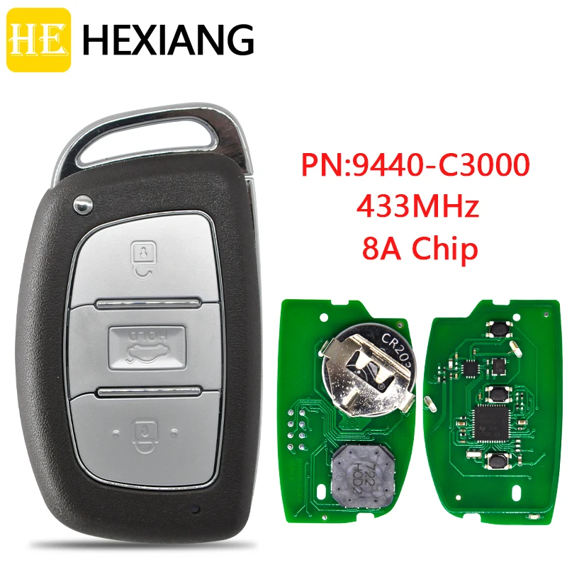HE Xiang Remote Control Car Key For Hyundai Sonata Since 2015 P/N: 95440-C3000 433MHz 8A Chip Replacement Promixity Keyless Card |