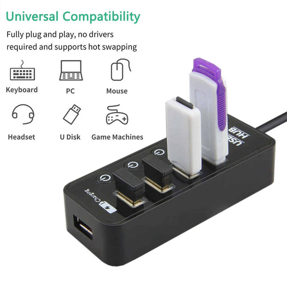 Высокое качество USB 3,0 концентратор высокий держатель для спидометра зарядка Multipe USB децис концентратор для ПК ноутбука 7 портов удлинитель адаптер концентратор U