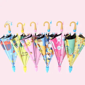 

Umbrella Kids Lovely Rain Sun Umbrellas Cartoon Unicorn Umbrella Children Rainbow Umbrellas Semi Automatic