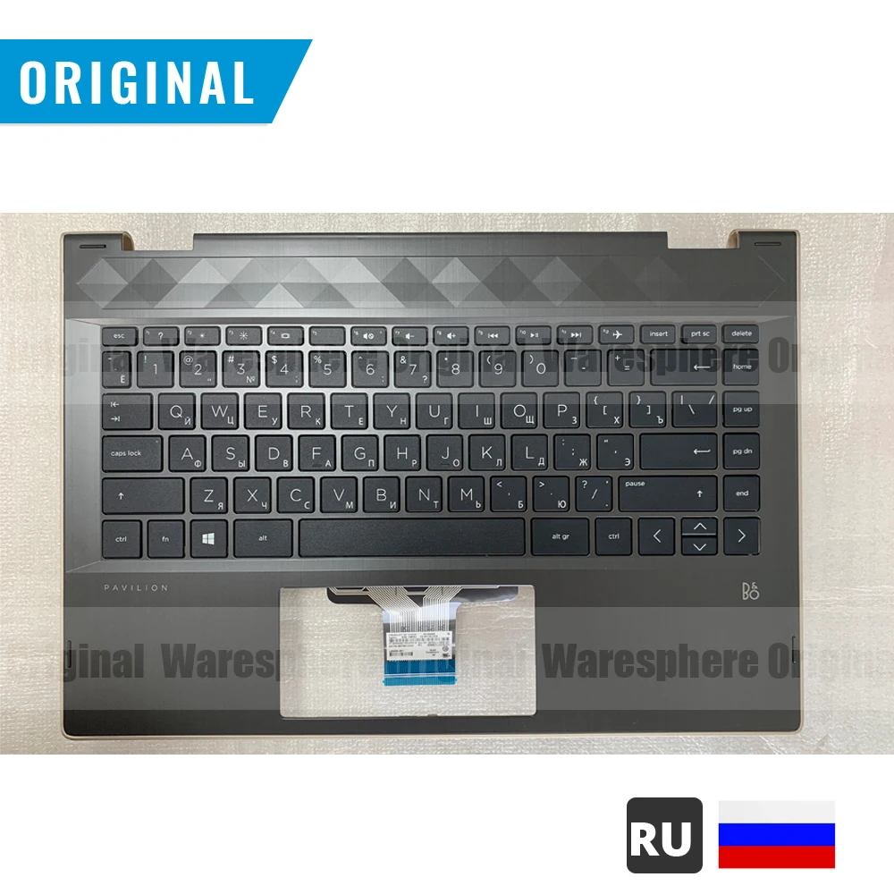 

Новый оригинальный верхний чехол для HP 14-CD Подставка для рук верхняя крышка с клавиатурой без подсветки черная RU раскладка Золотая Сторона