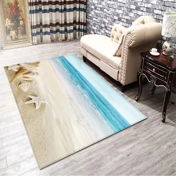 

Beach Starfish Blue sea Doormat Soft Carpets For Living Room Bedroom Anti-slip Floor Mats Bedroom Carpet Rugs