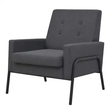 

New Arrival Modern Armchair Steel and Fabric Dark Gray For Bedroom Living Room Garden Decor Soft Chair Derecotive Chair