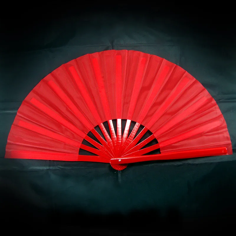 

Martial Art Fan Bamboo Bone Kung Fu Fan Tai Chi Fan Red Open a da xiang Fan Send Fan Pouches Large Amount Customizable