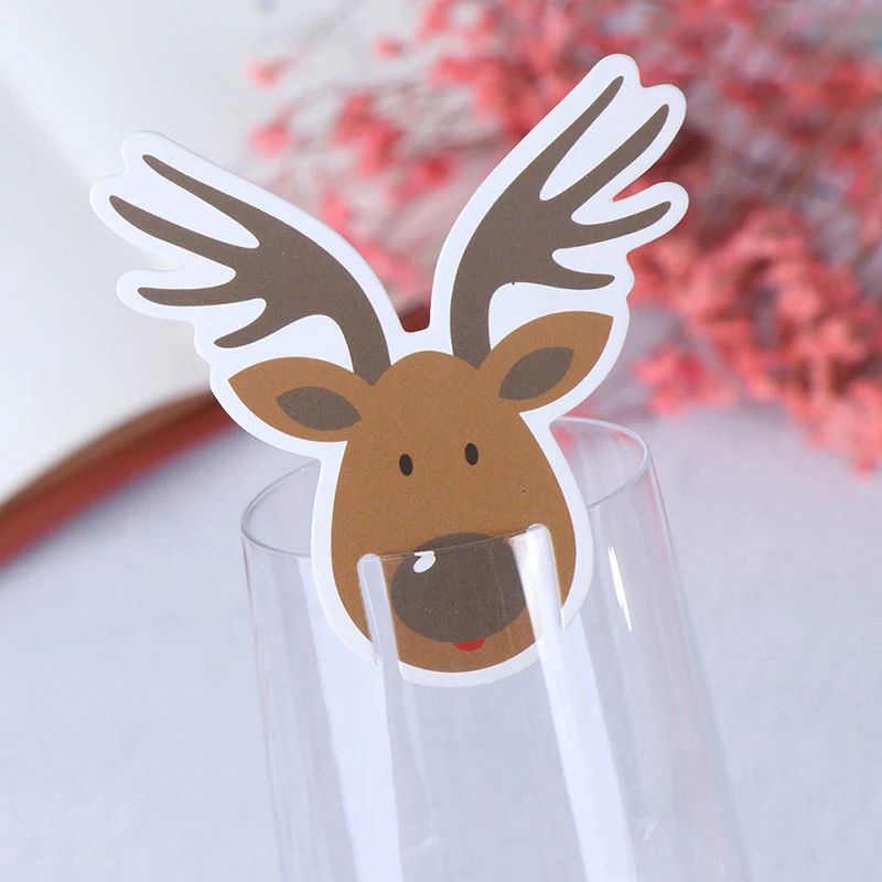 B-10pcs Christmas Glass Sign Flag Xmas Party Dinner Hat Toothpick Flag Food New Year Decoration Christmas Ornaments - Цвет: 04
