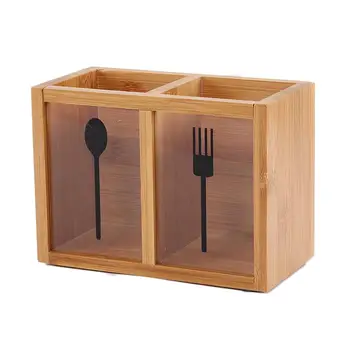 

Multifunctional Bamboo Chopsticks Spoon Fokr Storage Box Drain Chopsticks Stand Chopsticks Cutlery Partition Storage Box