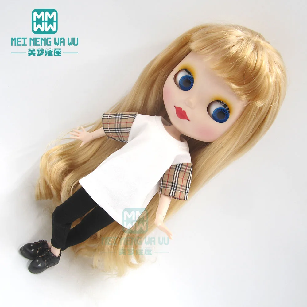 Blyth clothe модная клетчатая рубашка, короткая футболка, шорты, кожаная обувь для Blyth Azone 1/6 аксессуары для кукол