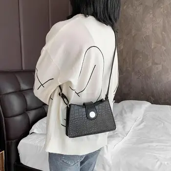 

2020 New Women Bags Retro Crocodile Leather Crossbody Handbags Ladies Casual Small Solid Color Messenger Shoulder Bags