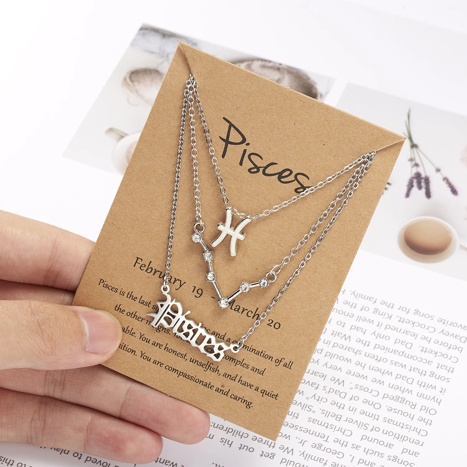 3Pcs/set 12 Zodiac Sign 12 Constellation Necklace - Image 2