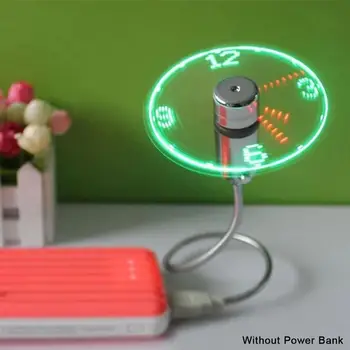 

High Quality USB LED Clock Gooseneck Cooling Mini Fan Gadget with LED Light