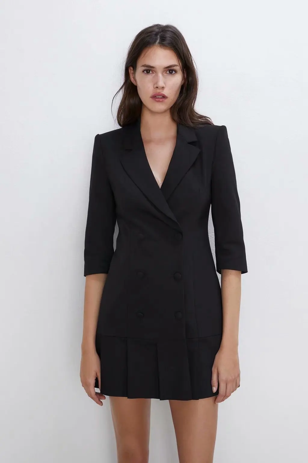 

Europe And America 19 Autumn And Winter New Style Loose-Fit Slimming Pleated Decoration Suit Jacket-Dress 2352/230