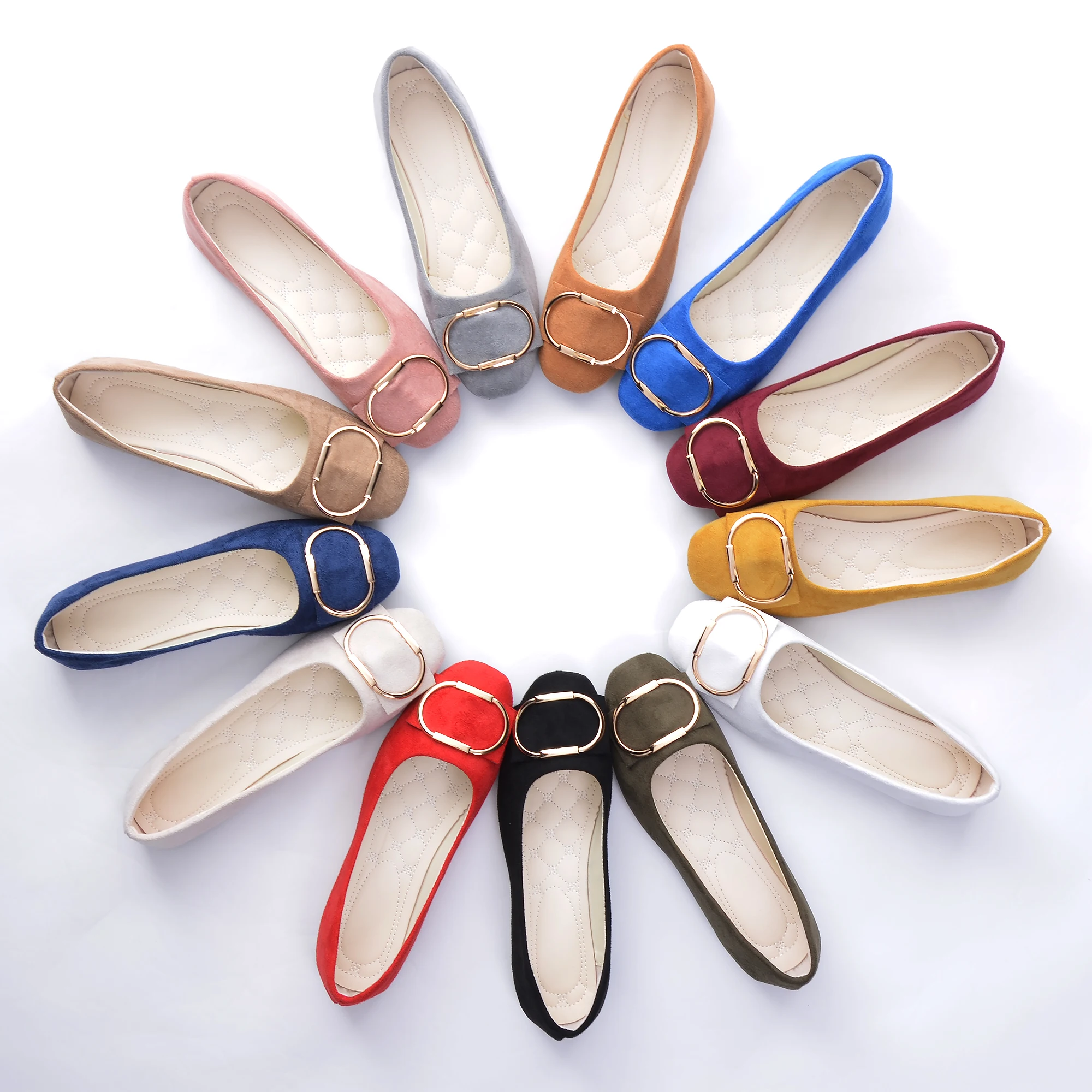 Женские туфли с пряжками для парусного спорта LU однотонные желтые балетки на