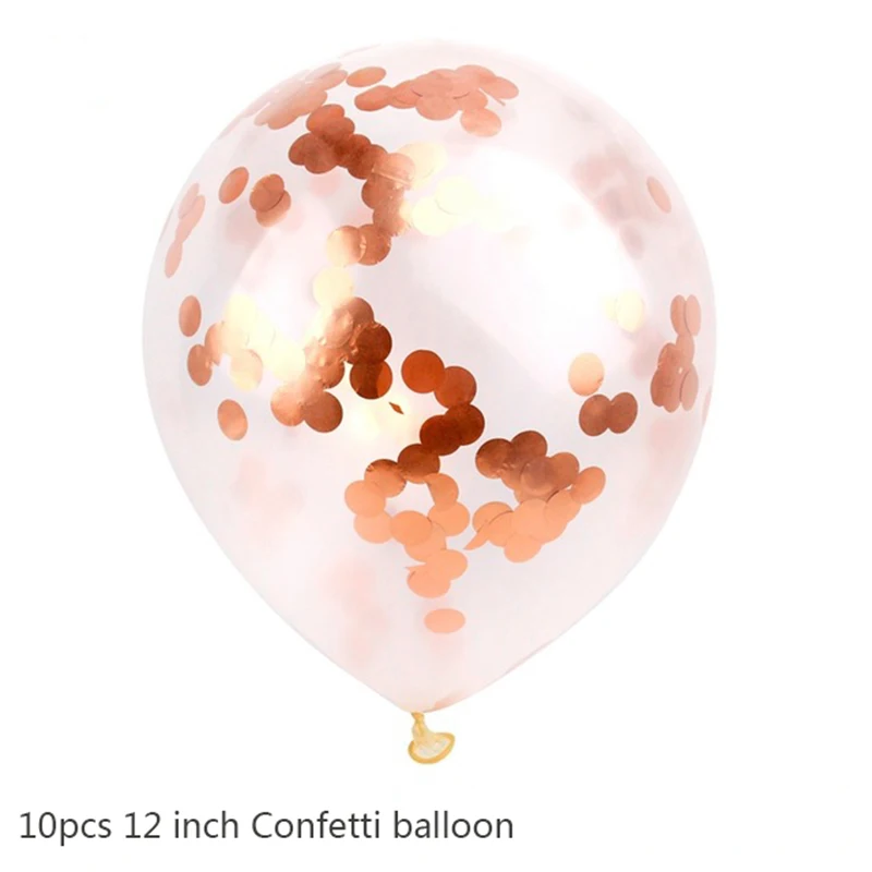 13 шт с днем рождения воздушные шары вечерние украшения Дети взрослый ребенок душ конфетти шары буквы шарики для День Рождения вечерние принадлежности - Цвет: Rose gold confetti