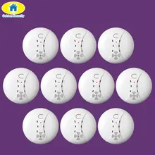 Золотая безопасность 10 шт. Беспроводная дымовая сигнализация пожарный датчик дыма регулируемая чувствительность для WiFi GSM домашняя система охранной сигнализации