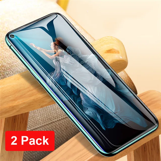 2 шт. для huawei Honor 20 Pro закаленное стекло полное покрытие 2.5D Защитная пленка для телефона huawei Honor 20 Lite Защитная пленка для экрана - Цвет: Black