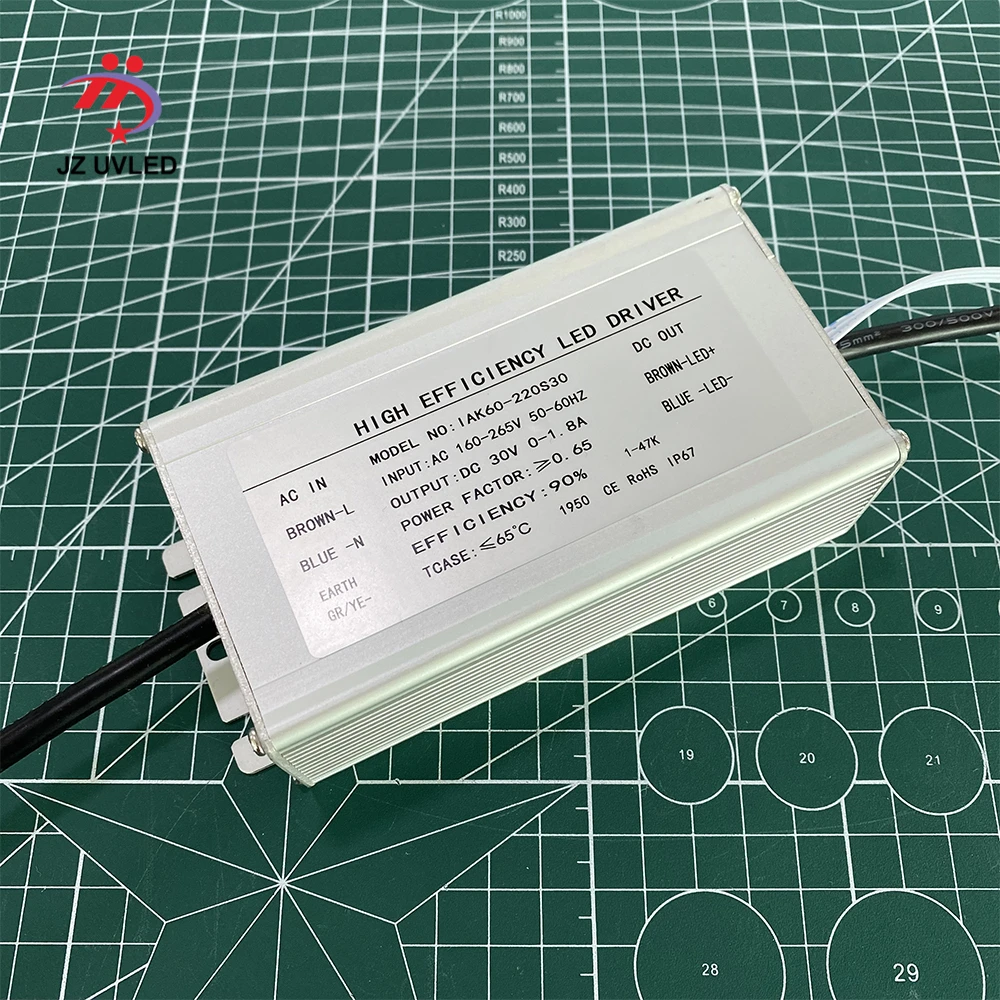 1.8A 60W IP67 Dimming Constant current source for UV LED module gel curing lamps INPUT AC 160V-265V OUTPUT DC 28-30V 1800 mA | Освещение