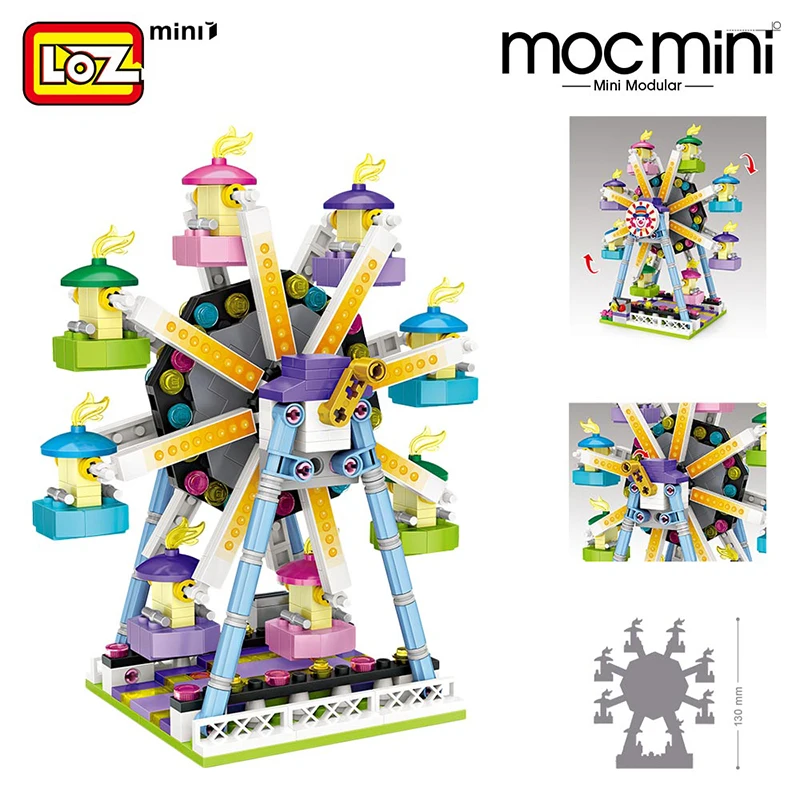 

LOZ Mini building Blocks park mini architecture bricks model Assembly Educational DIY kits kids toys Ferris DIY Bricks Toys