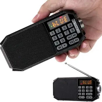 

Mini FM Radio Bluetooth Music Player with Recording Function Support Handsfree U Disk TF Card Headphone Output
